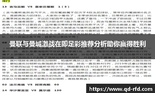 曼联与曼城激战在即足彩推荐分析助你赢得胜利